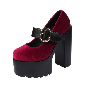 Open Pumps Block Heels