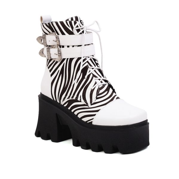 Zebra-print ankle boots