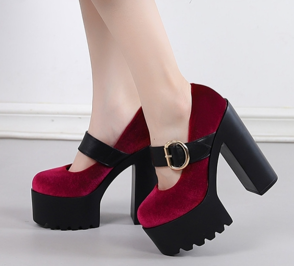 Open Pumps Block Heels