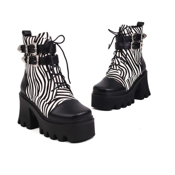 Zebra-print ankle boots