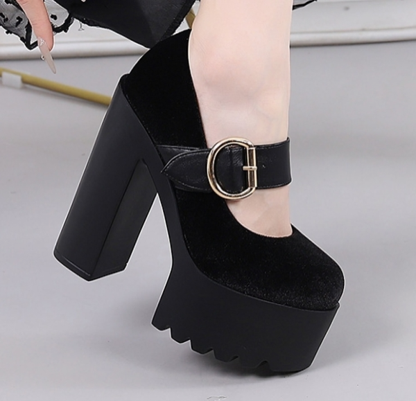 Open Pumps Block Heels