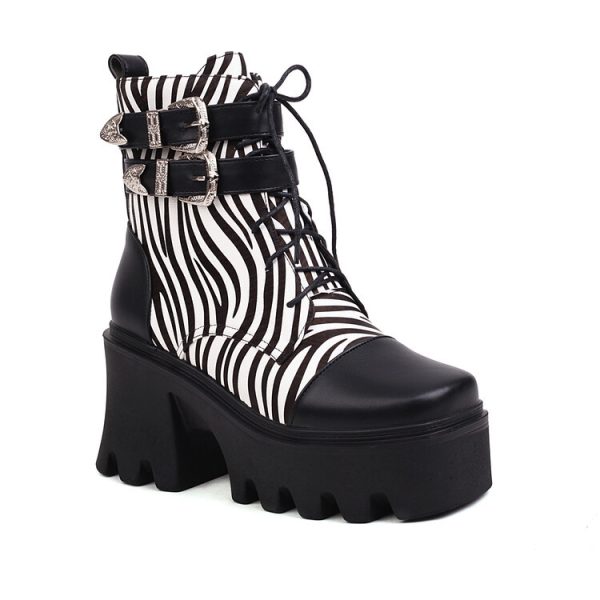 Zebra-print ankle boots