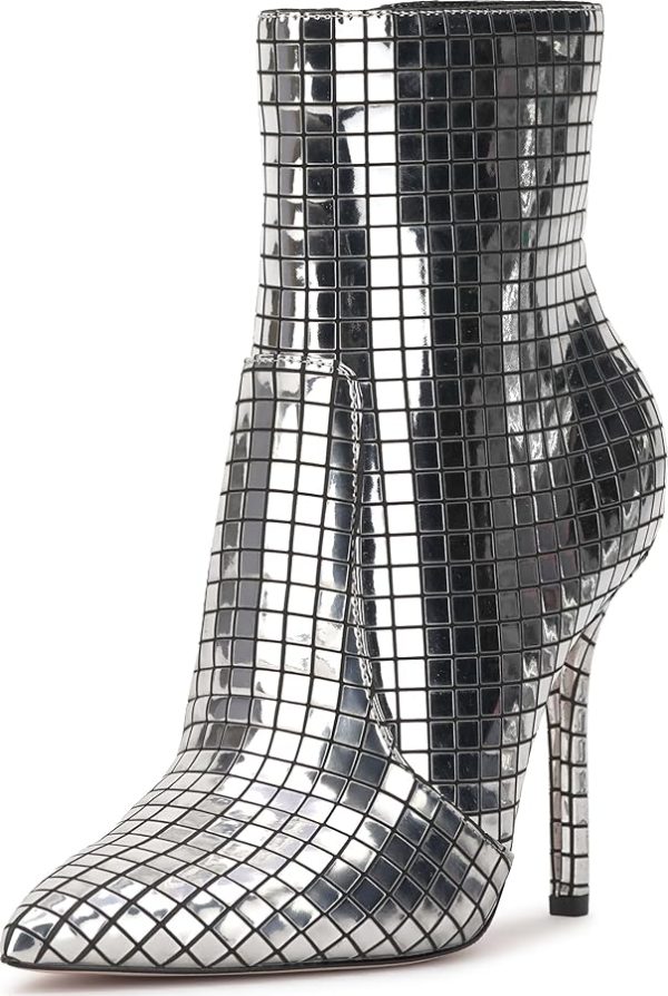 Mirror-tiled stiletto boots