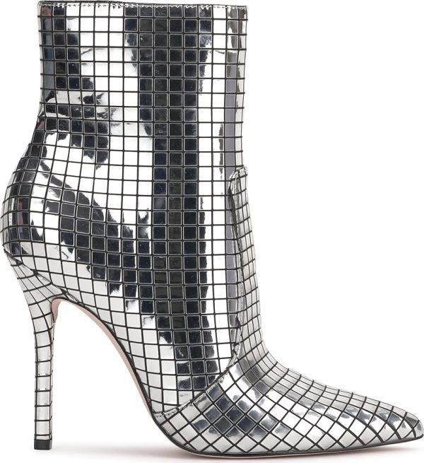 Mirror-tiled stiletto boots