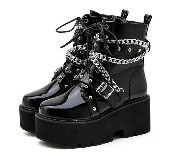 Wedge Boots with chains