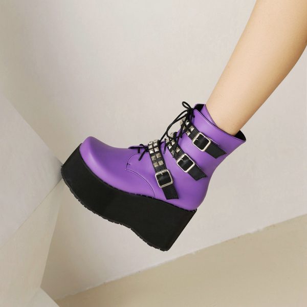 Purple platform boots