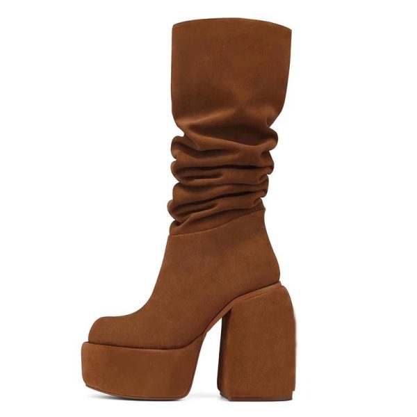 Velvet Platform Boots