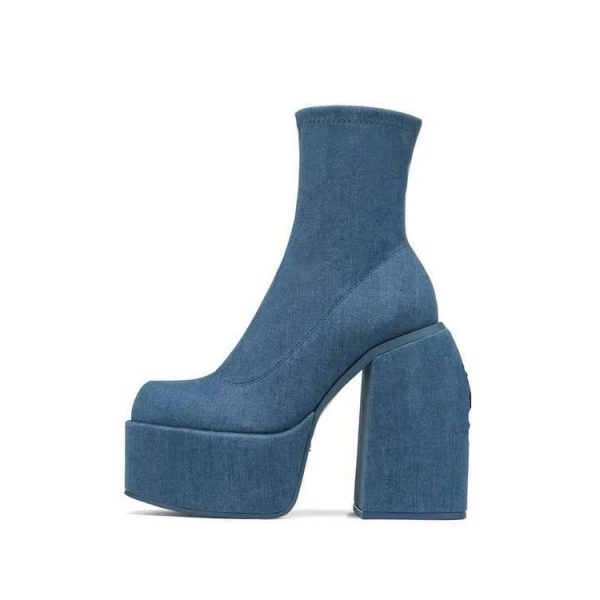 Denim platform Boots