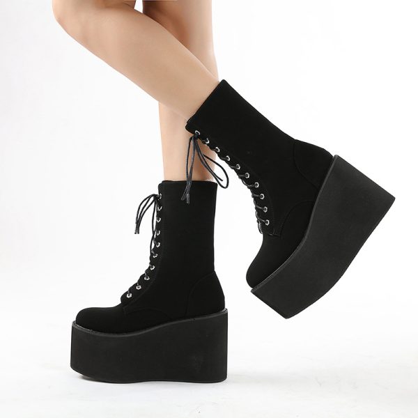 Suede Wedge Ankle Boots