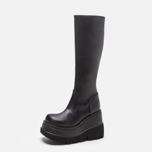 Upper Calf Platform Boots