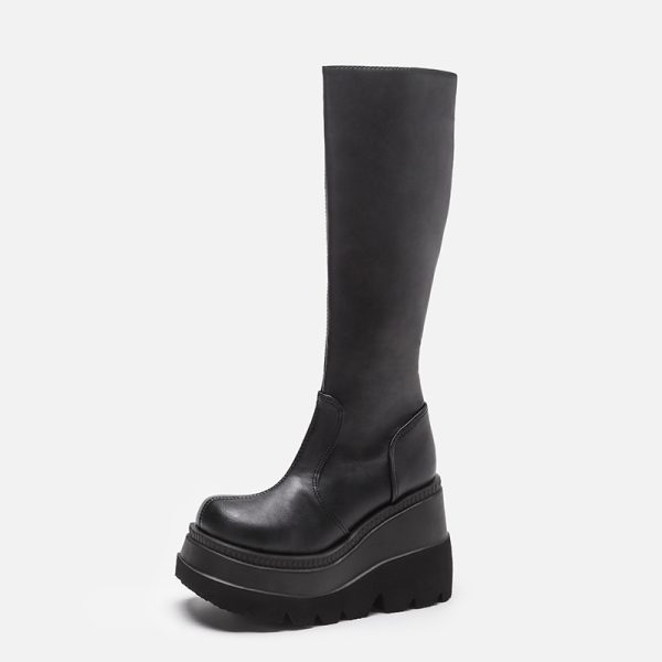 Upper Calf Platform Boots