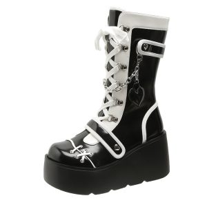 Retro Punk Wedge Boots