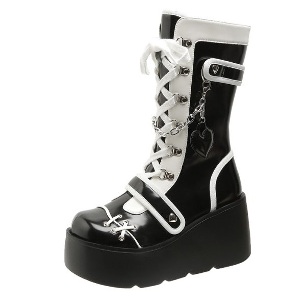 Retro Punk Wedge Boots