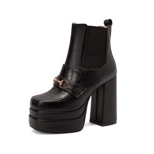 Crocodile Print Ankle Boots