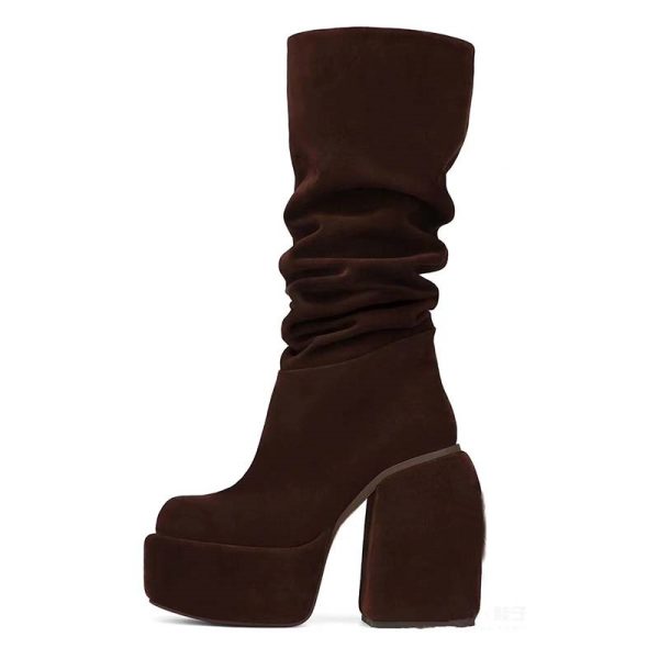Velvet Platform Boots