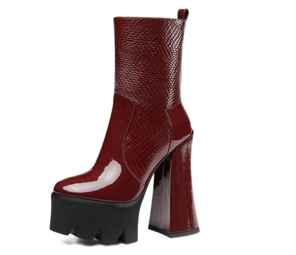 Red wine ankle boots