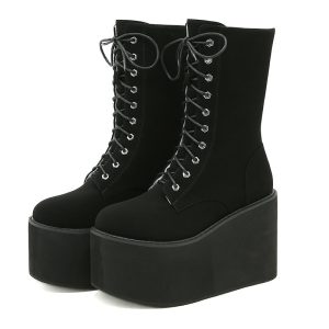 Suede Wedge Ankle Boots