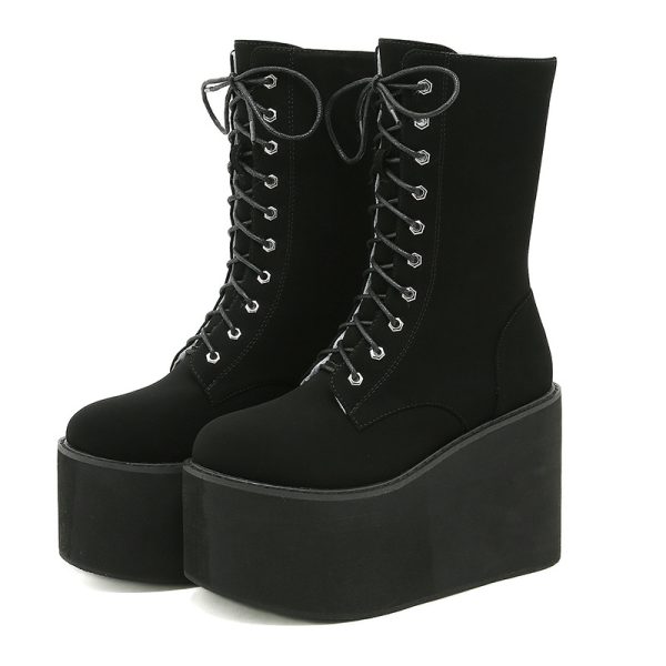 Suede Wedge Ankle Boots