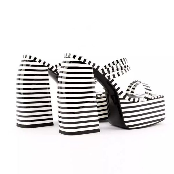 Striped Platform Sandals
