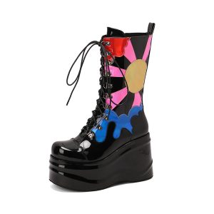 Multi Color Wedge Boot
