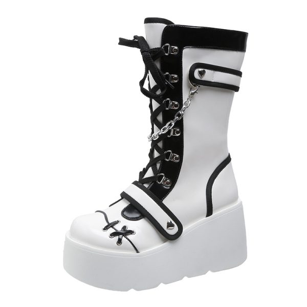 Retro Punk Wedge Boots