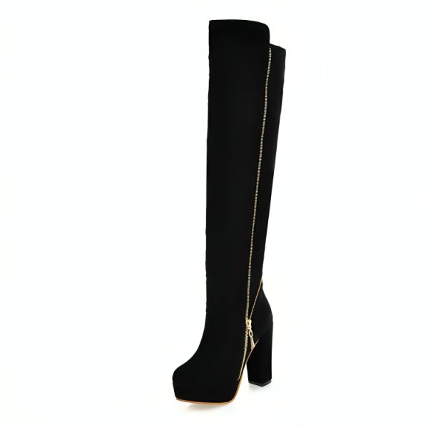 Black suede boots