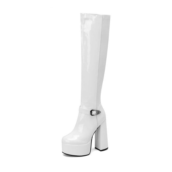 Glossy Knee-High Boots