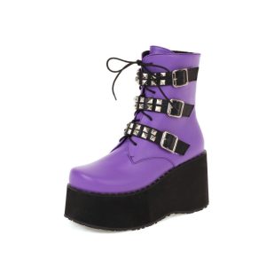 Purple platform boots