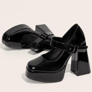 Black Mary Jane Platforms