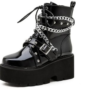 Wedge Boots with chains