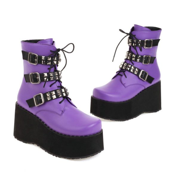 Purple platform boots