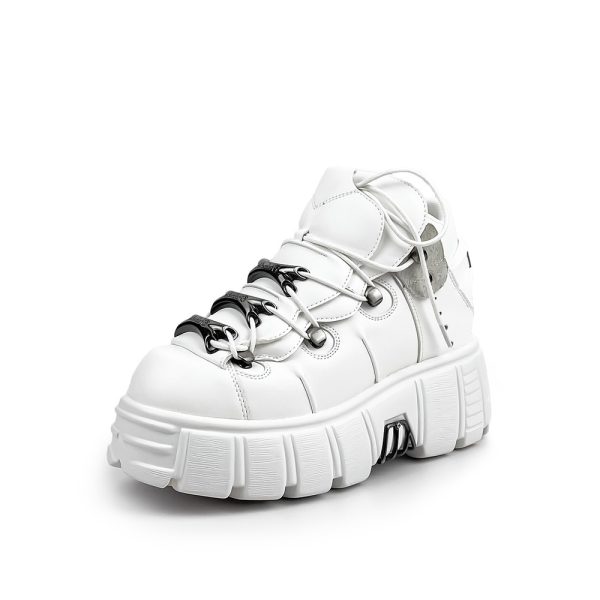 White retro boots