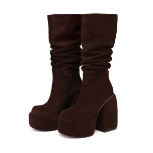 Velvet Platform Boots