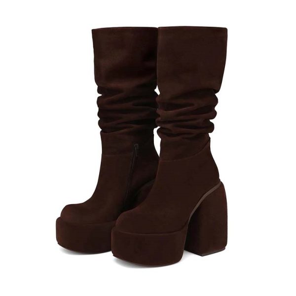 Velvet Platform Boots
