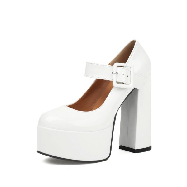White Mary Jane Platform Heels