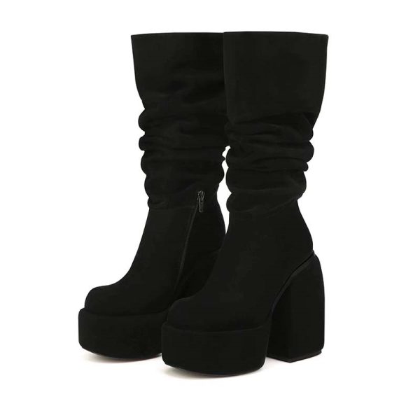 Velvet Platform Boots