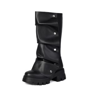 Mid Calf Flat Boots