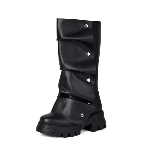 Mid Calf Flat Boots