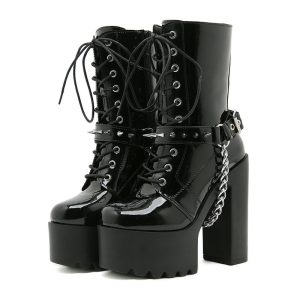 Ankle boots with chain details