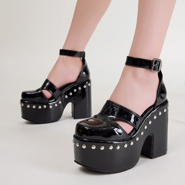 Studded platform heels