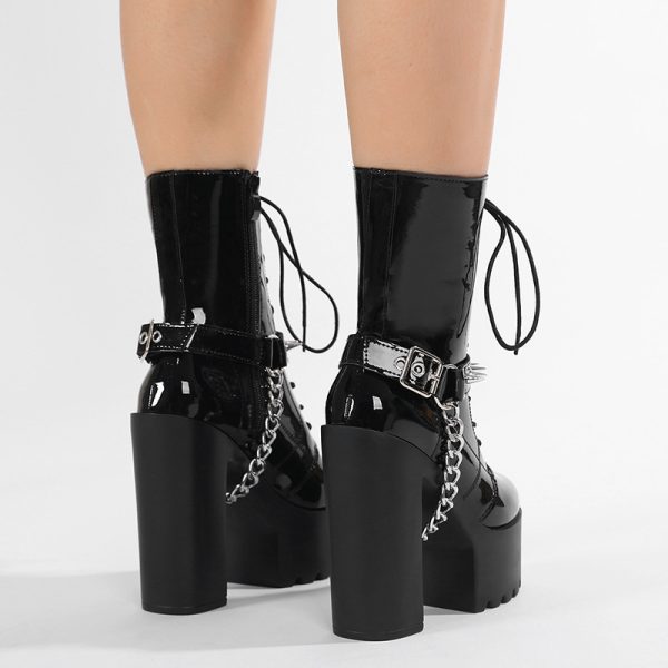 Ankle boots with chain details