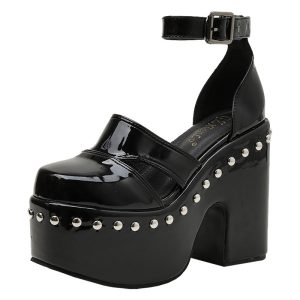 Studded platform heels