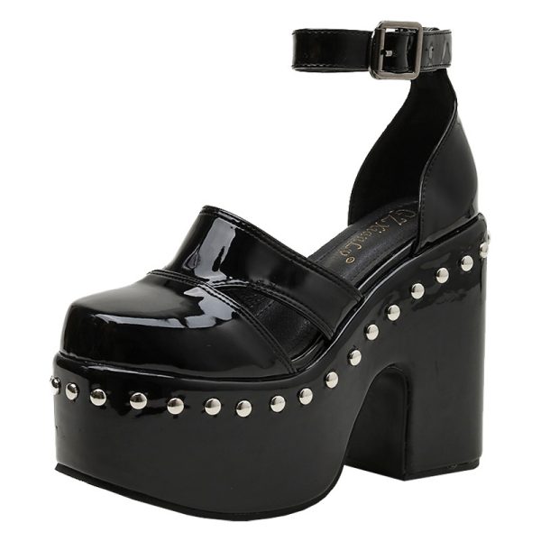 Studded platform heels