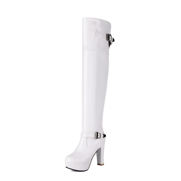 Glossy Thigh-High Boots