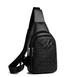 Croc skin sling bag