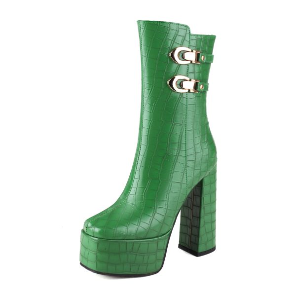 Crocodile-skin ankle boots