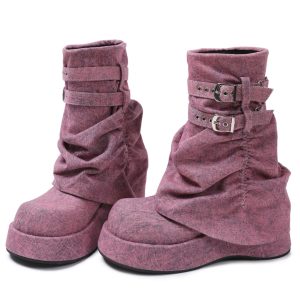 Platform mid-calf boots
