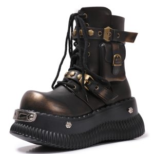 Platform combat boots
