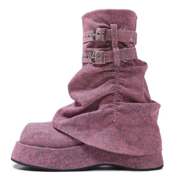 Platform mid-calf boots