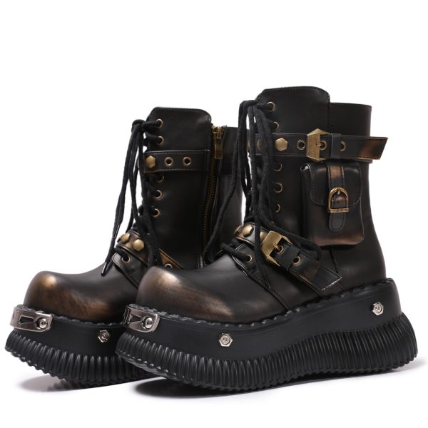 Platform combat boots